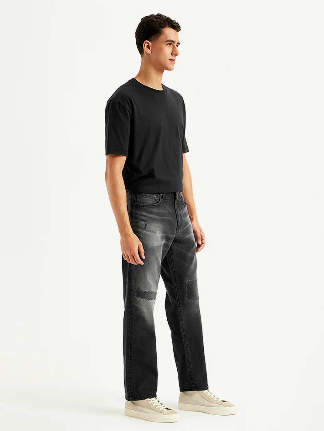 Men's 550'92 Black Loose Fit Mid Rise Jeans - Image 6