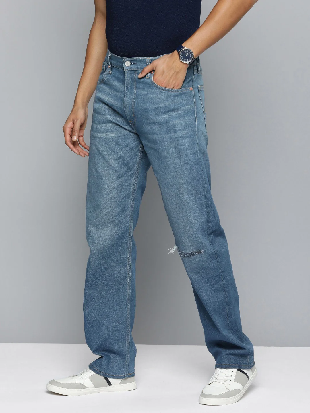 Men's 551 Blue Loose Fit Mid Rise Jeans