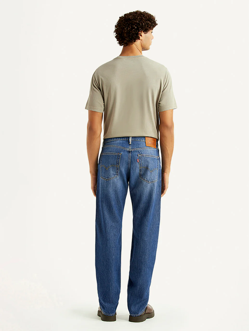Men's 555 Blue Relaxed Straight Fit Mid Rise Selvedge Jeans - Image 3
