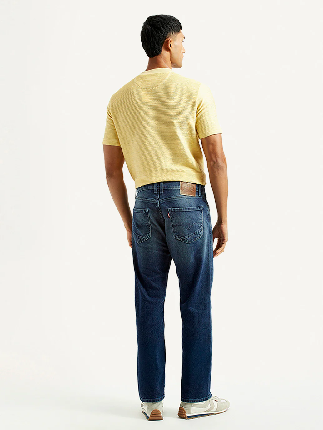 Men's 555 Blue Relaxed Straight Fit Mid Rise Jeans - Image 5