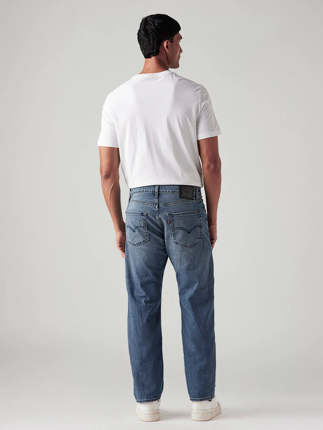Men's 555 Blue Relaxed Straight Fit Mid Rise Commuter Jeans - Image 5