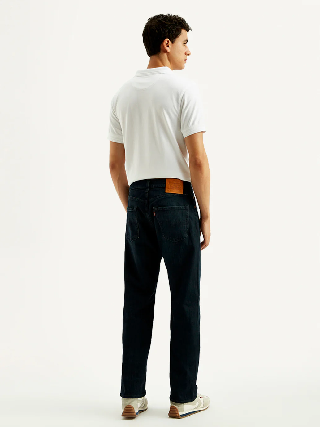 Men's 555 Dark Blue Relaxed Straight Fit Mid Rise Jeans - Image 3