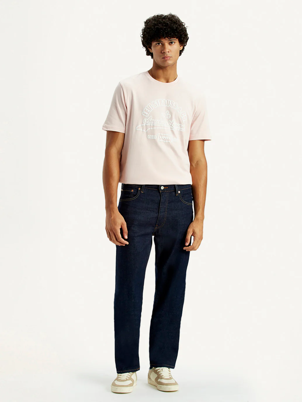 Men's 555 Dark Indigo Relaxed Straight Fit Mid Rise Selvedge Jeans - Image 2