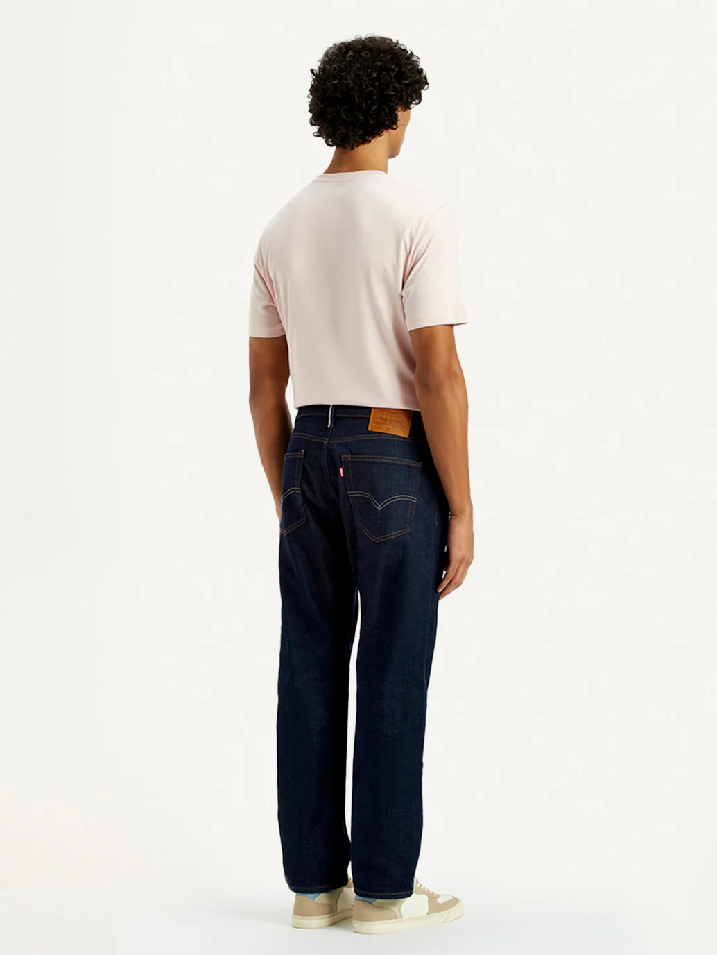 Men's 555 Dark Indigo Relaxed Straight Fit Mid Rise Selvedge Jeans - Image 5