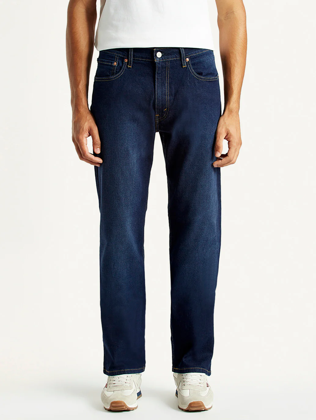 Men's 555 Dark Indigo Relaxed Straight Fit Mid Rise Jeans - Image 2
