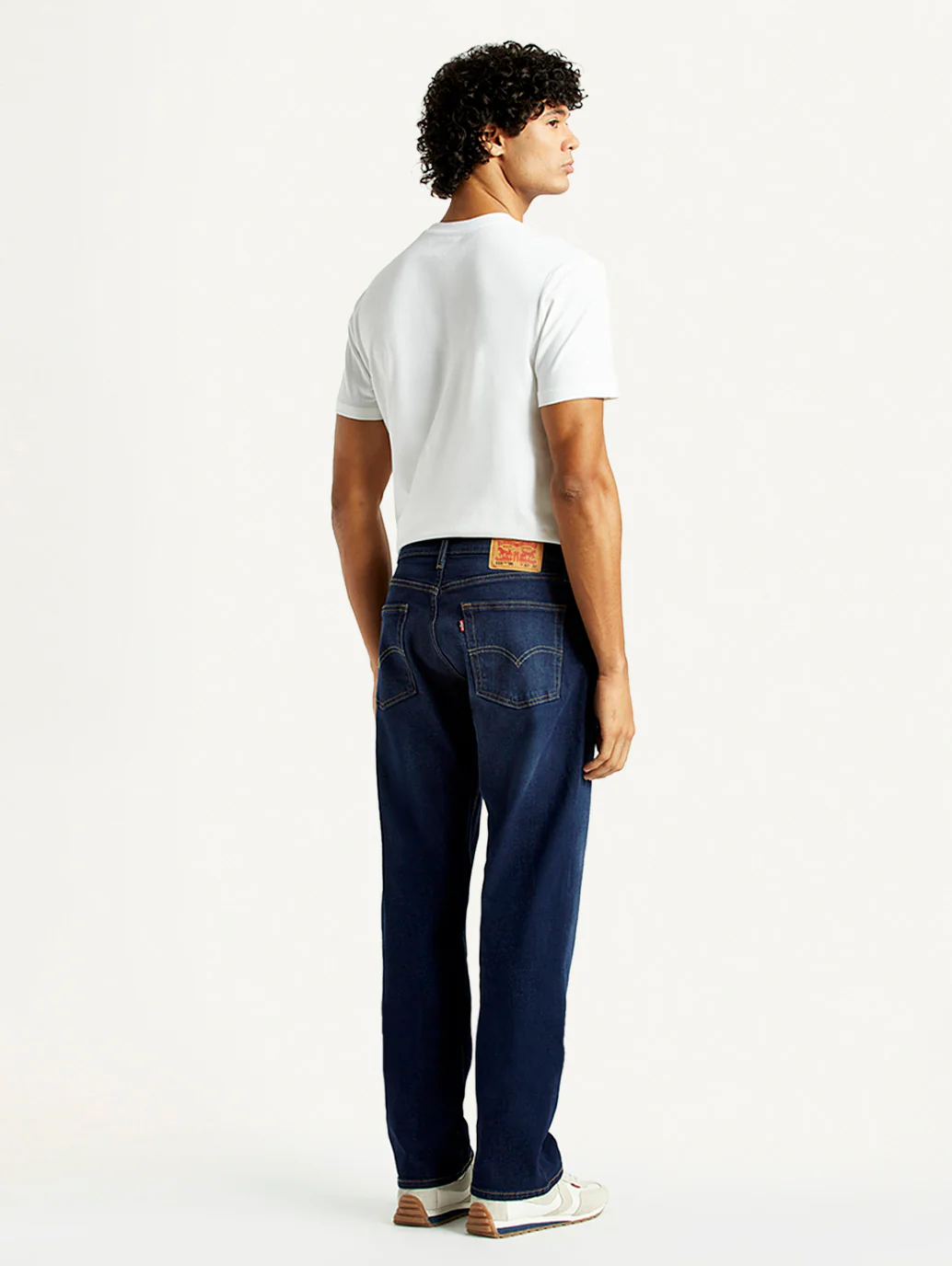 Men's 555 Dark Indigo Relaxed Straight Fit Mid Rise Jeans - Image 3