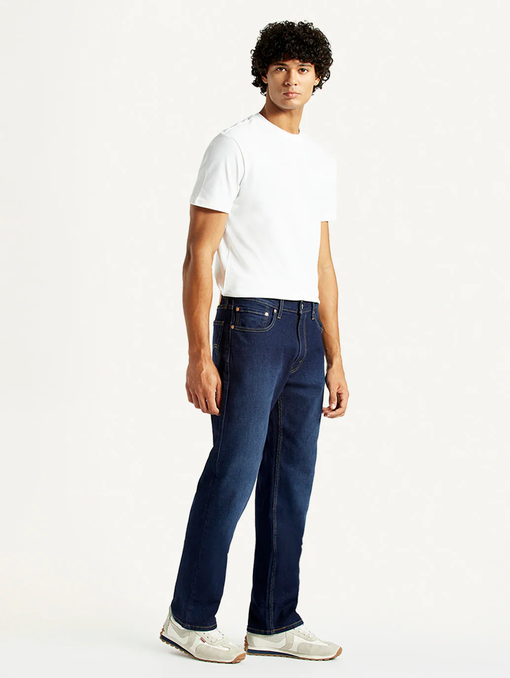 Men's 555 Dark Indigo Relaxed Straight Fit Mid Rise Jeans - Image 5