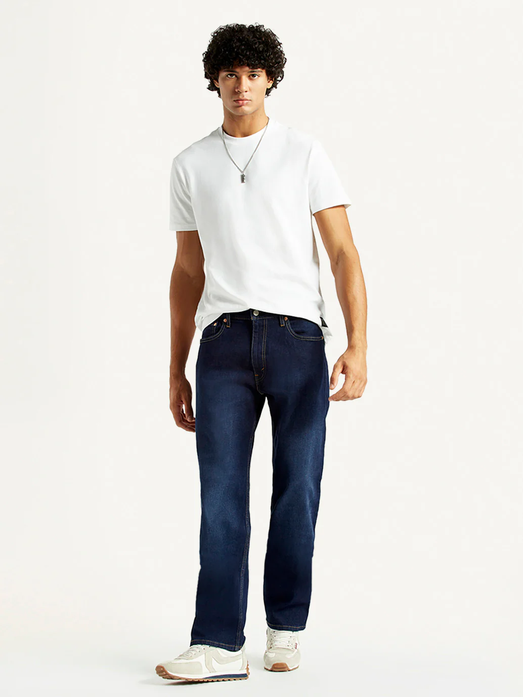 Men's 555 Dark Indigo Relaxed Straight Fit Mid Rise Jeans - Image 7