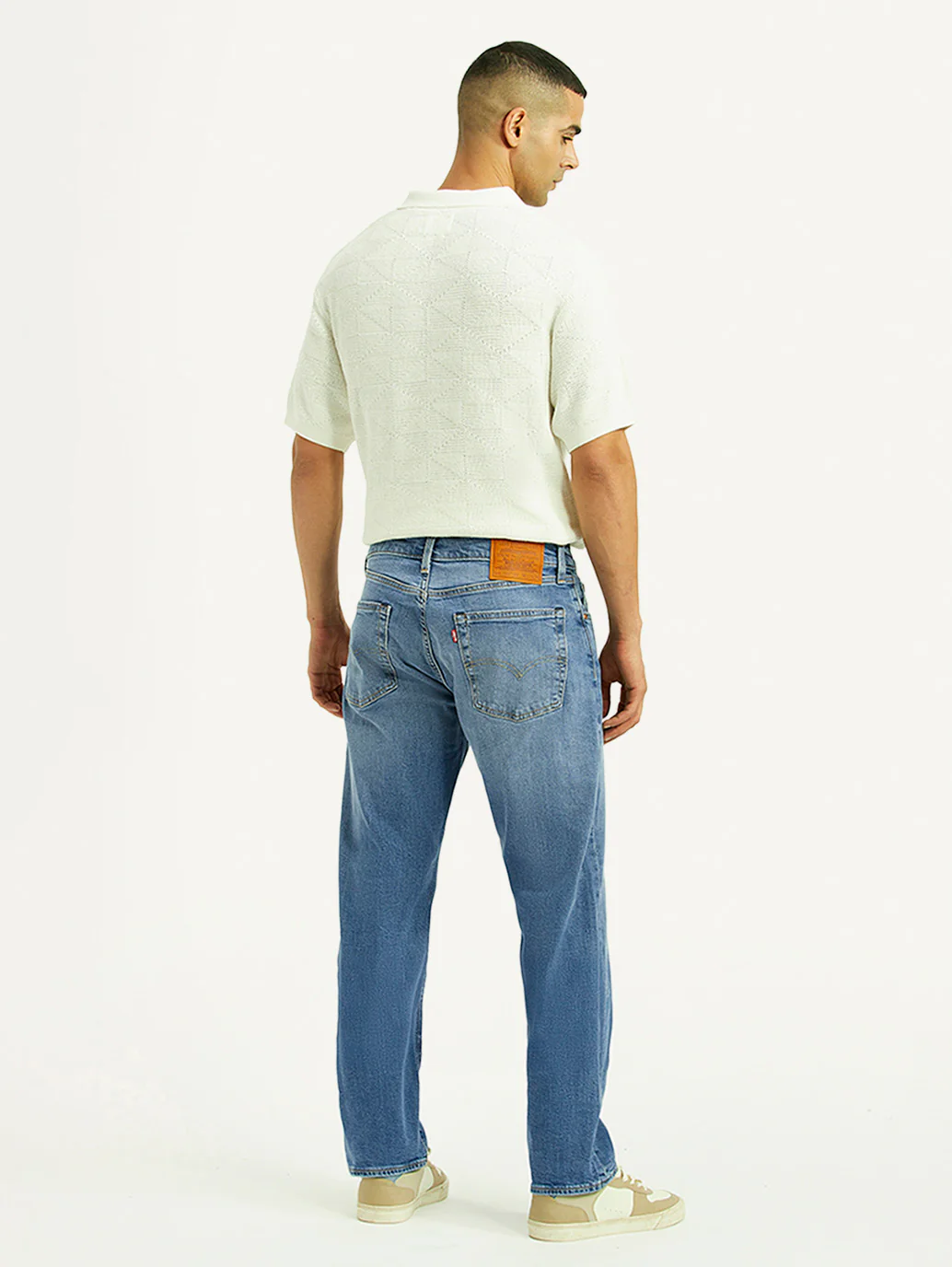 Men's 555 Light Blue Relaxed Straight Straight Fit Mid Rise Jeans - Image 5