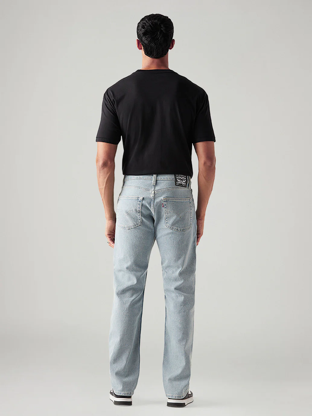 Men's 555 Light Blue Relaxed Straight Fit Mid Rise Jeans - Image 3