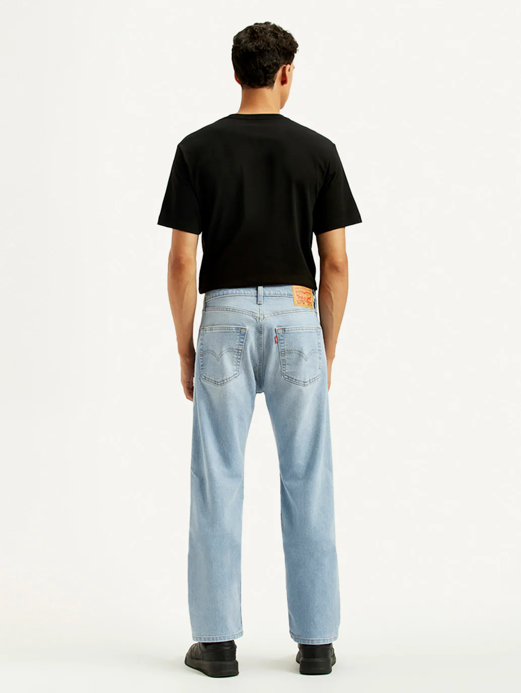 Men's 555 Light Indigo Relaxed Straight Fit Mid Rise Jeans - Image 3