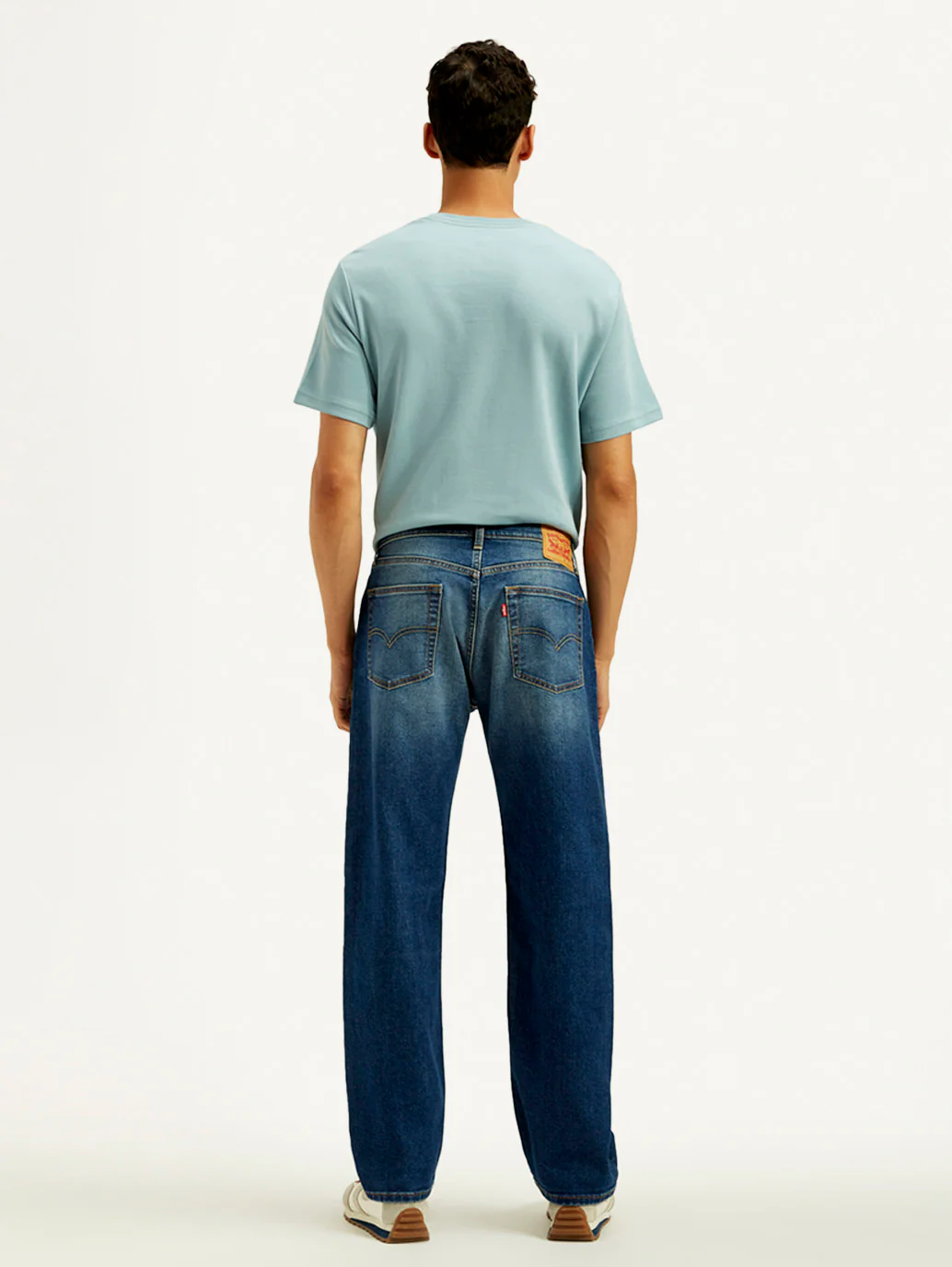 Men's 555 Med Indigo Relaxed Straight Fit Mid Rise Jeans - Image 5