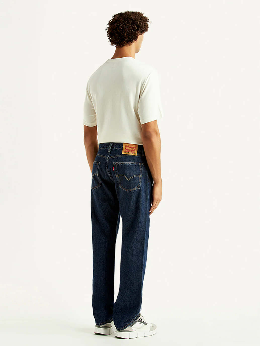 Men's 555 Navy Relaxed Straight Fit Mid Rise Jeans - Image 3
