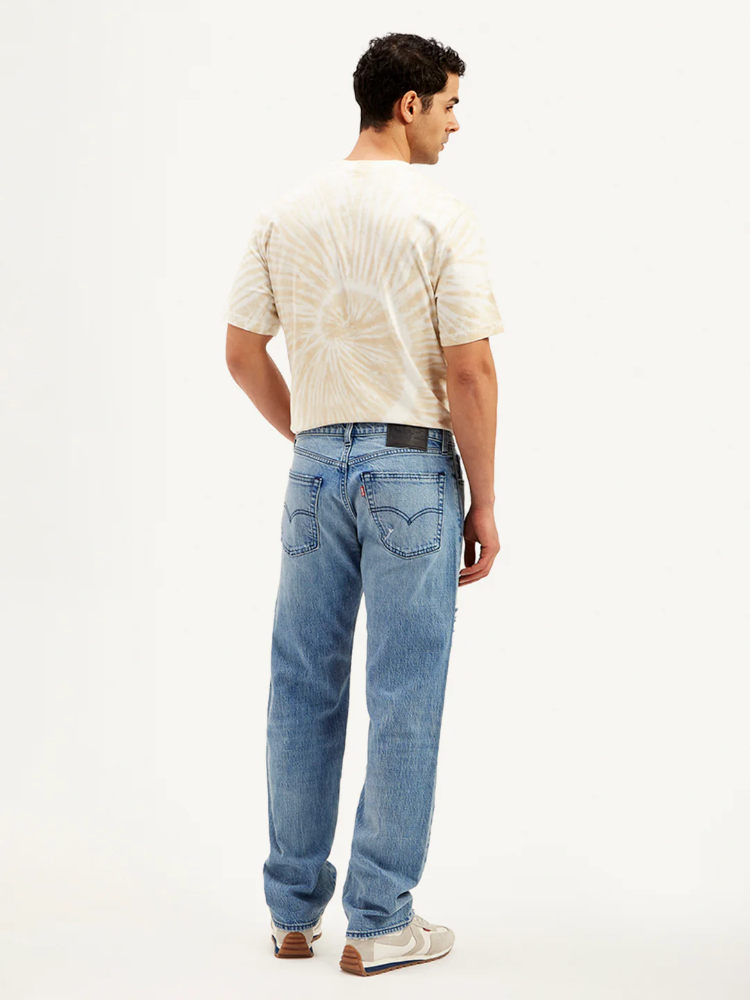 Men's 555 Blue Relaxed Straight Fit Mid Rise Jeans - Image 5