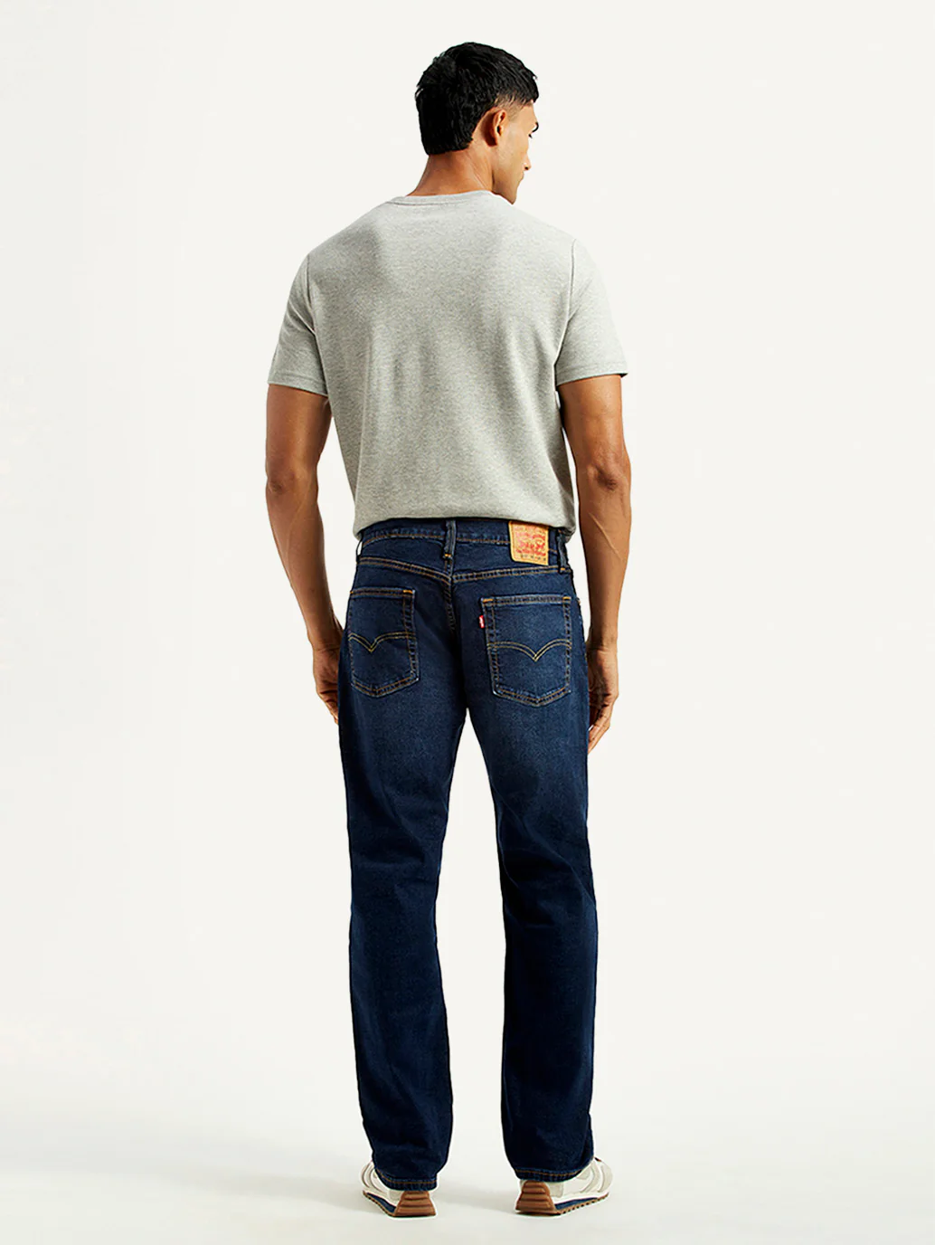 Men's 555 Dark Indigo Relaxed Straight Fit Mid Rise Jeans - Image 3