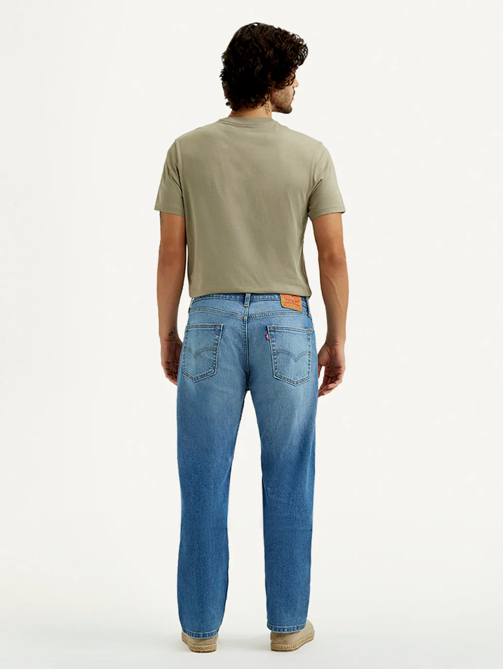Men's 555 Light Indigo Relaxed Straight Fit Mid Rise Jeans - Image 5