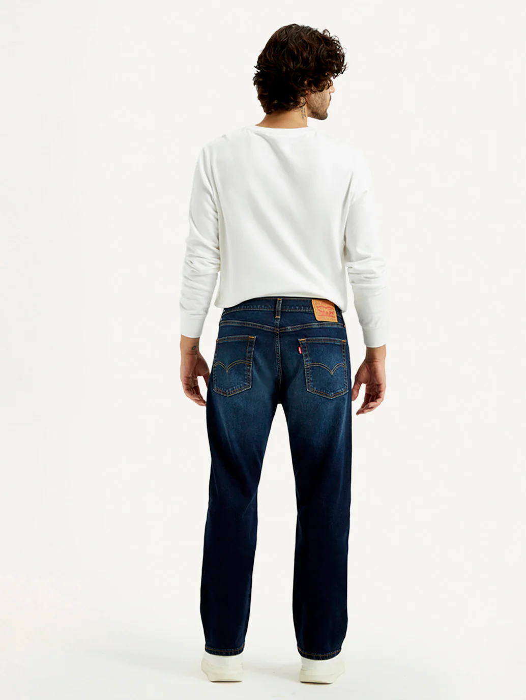 Men's 555 Dark Indigo Relaxed Straight Fit Mid Rise Jeans - Image 5