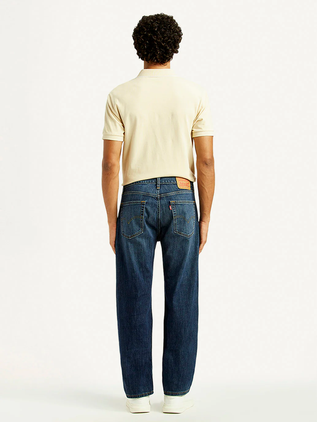 Men's 555 Dark Indigo Relaxed Straight Fit Mid Rise Jeans - Image 5