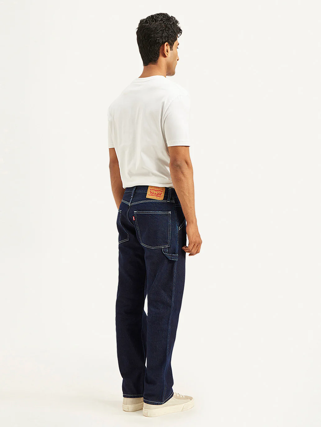 Men's 555 Navy Blue Relaxed Straight Fit Mid Rise Jeans - Image 5