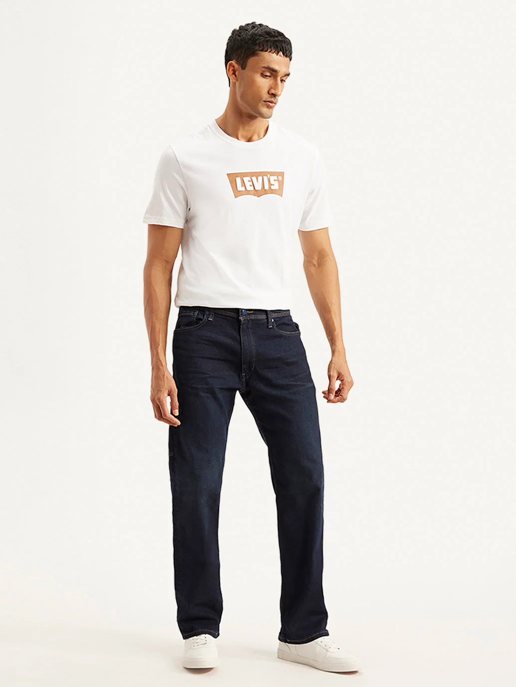 Men's 555 Navy Blue Relaxed Straight Mid Rise Utility Jeans - Image 3