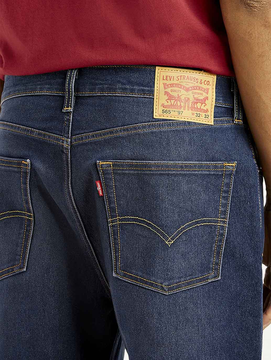 Men's 565 Dark Indigo Loose Fit Mid Rise Jeans - Image 4