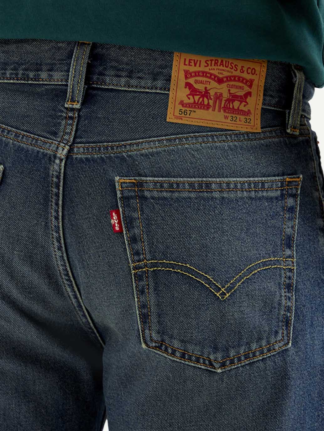 Men's 567 Dark Indigo Loose Fit Mid Rise Jeans - Image 5