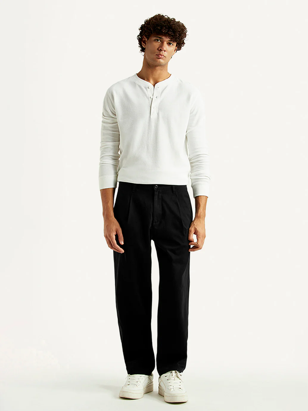 Men's 568 Black Loose Fit Mid Rise Chinos - Image 7