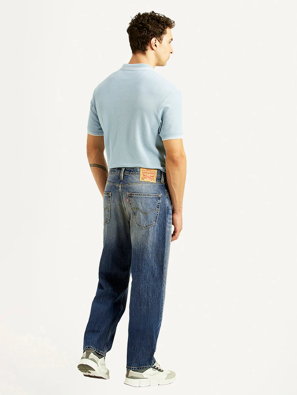Men's 568 Blue Baggy Fit Mid Rise Jeans - Image 3
