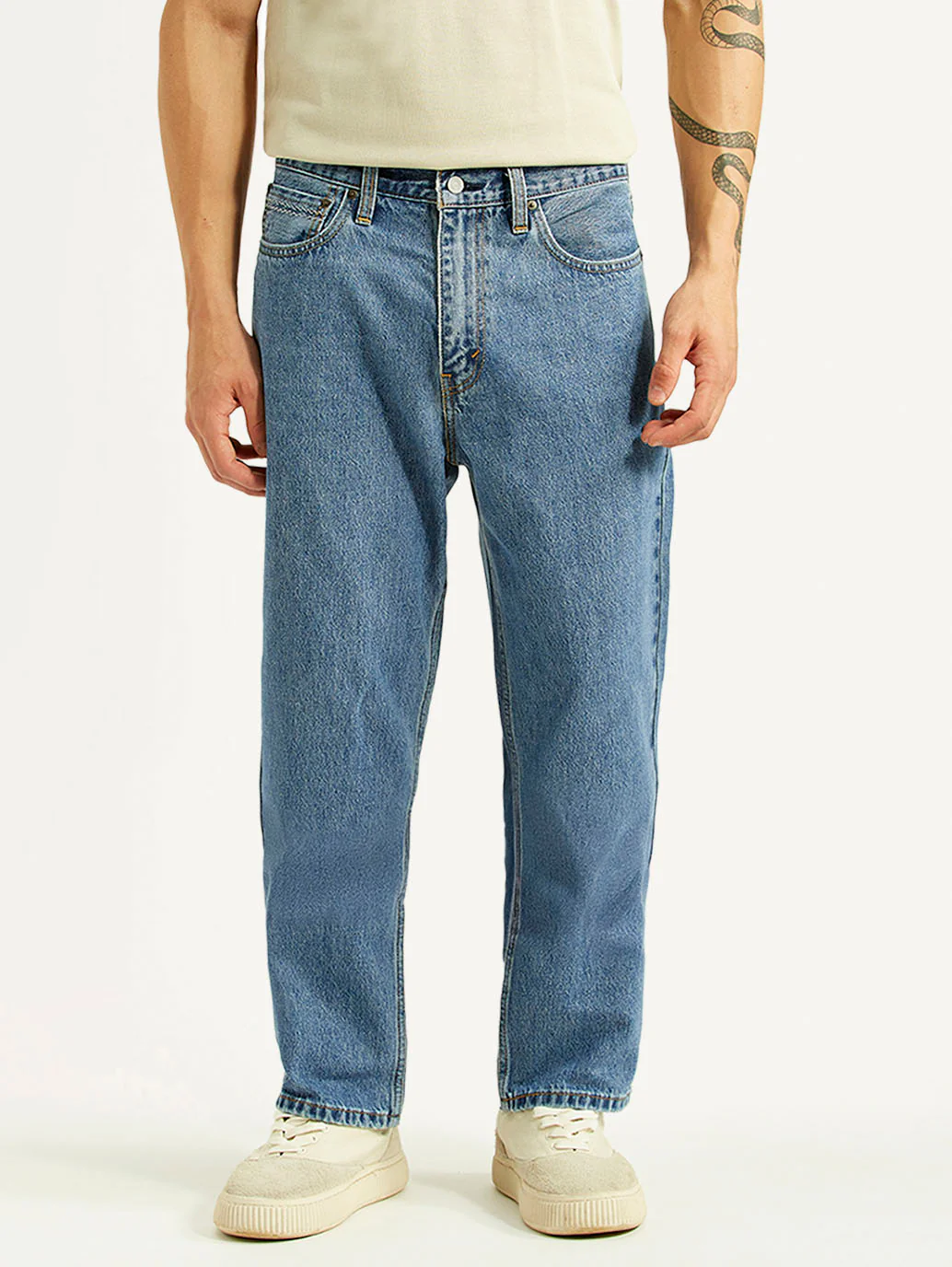 Men's 568 Blue Baggy Fit Mid Rise Jeans - Image 2