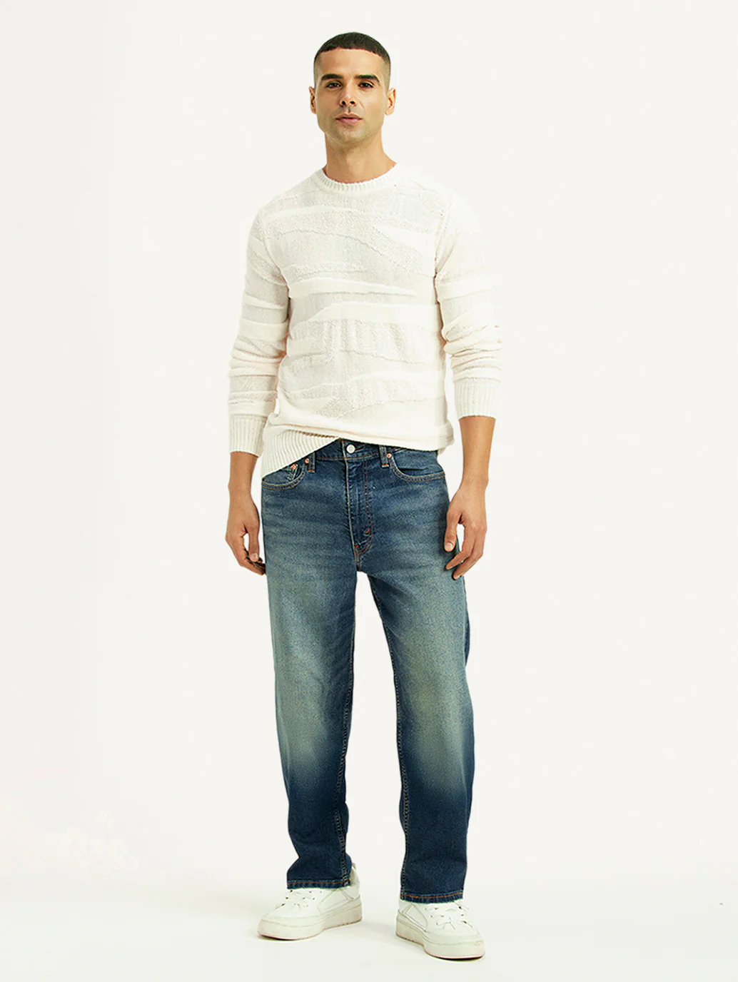 Men's Tinted 568 Blue Loose Fit Mid Rise Jeans - Image 7