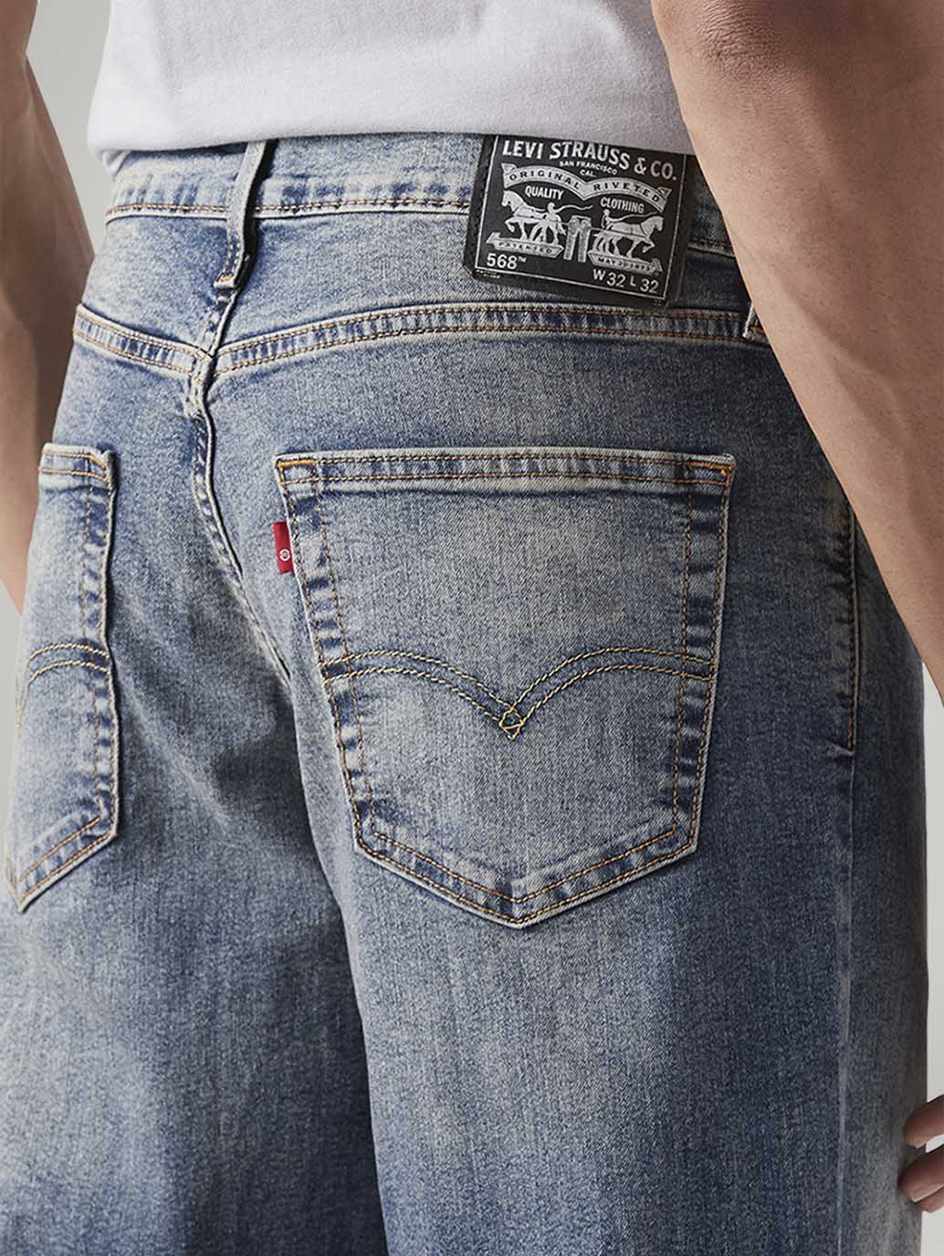 Men's 568 Blue Loose Fit Mid Rise Jeans - Image 6