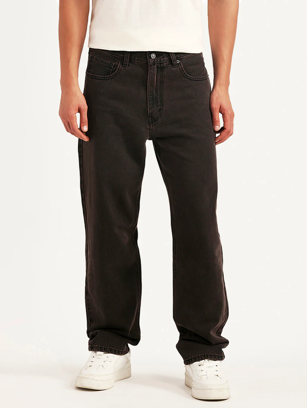 Men's Tinted 568 Brown Loose Fit Mid Rise Jeans - Image 3