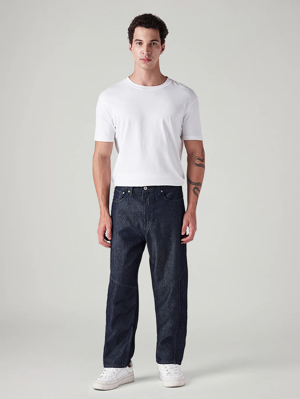 Men's 568 Dark Blue Loose Fit Mid Rise Jeans - Image 2