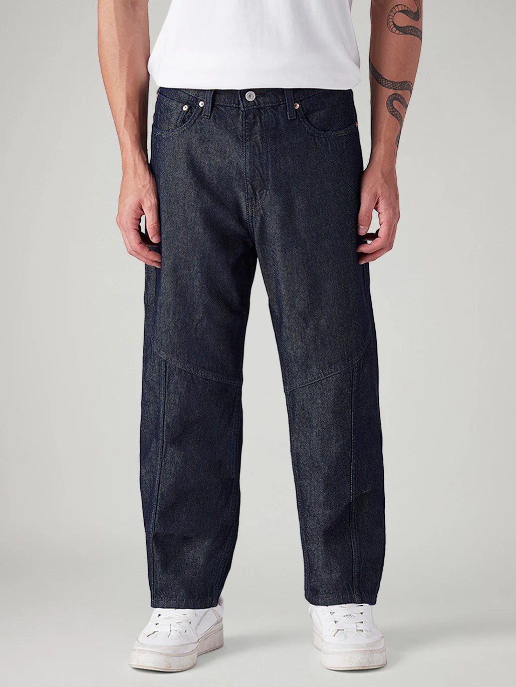 Men's 568 Dark Blue Loose Fit Mid Rise Jeans - Image 3