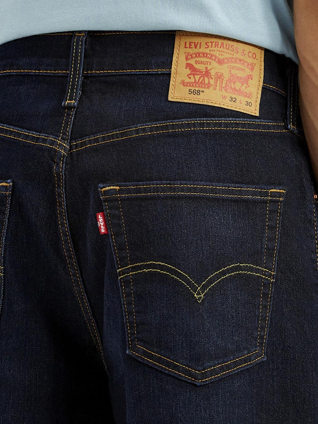 Men's 568 Dark Indigo Loose Fit Mid Rise Jeans - Image 6