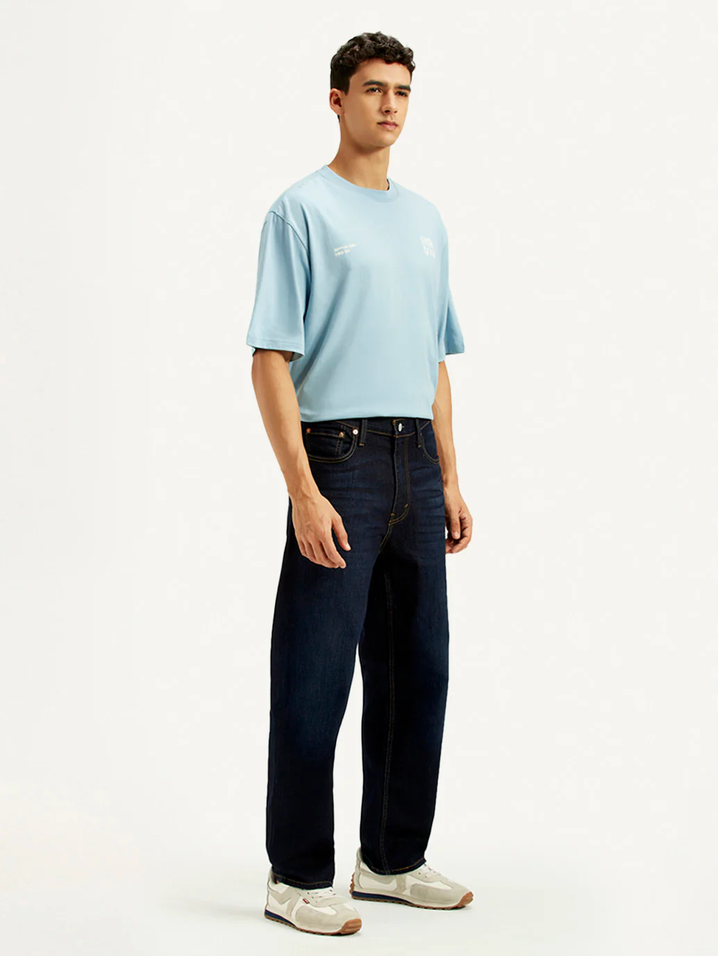 Men's 568 Dark Indigo Loose Fit Mid Rise Jeans - Image 7
