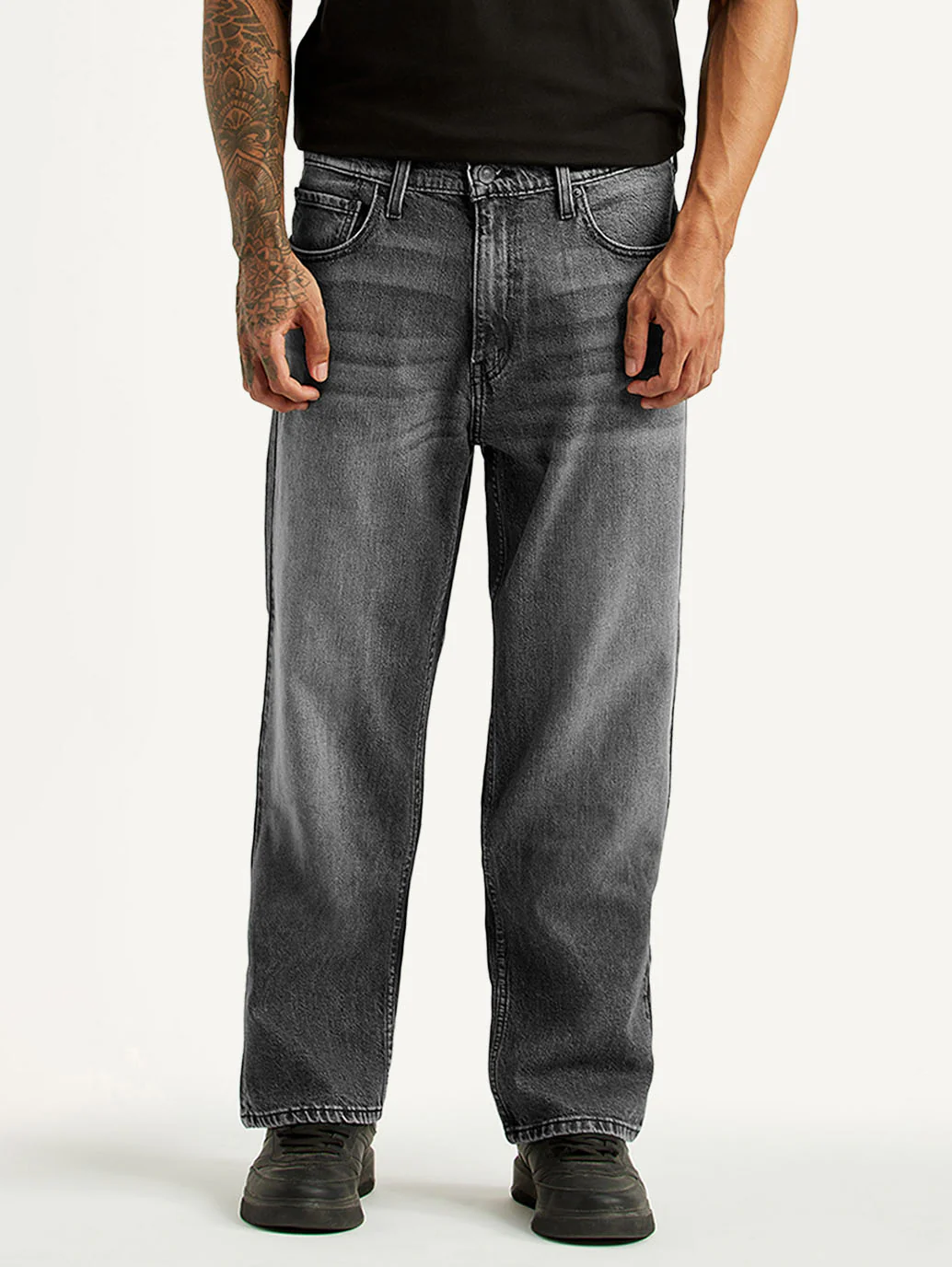 Men's 568 Grey Loose Fit Mid Rise Jeans - Image 2