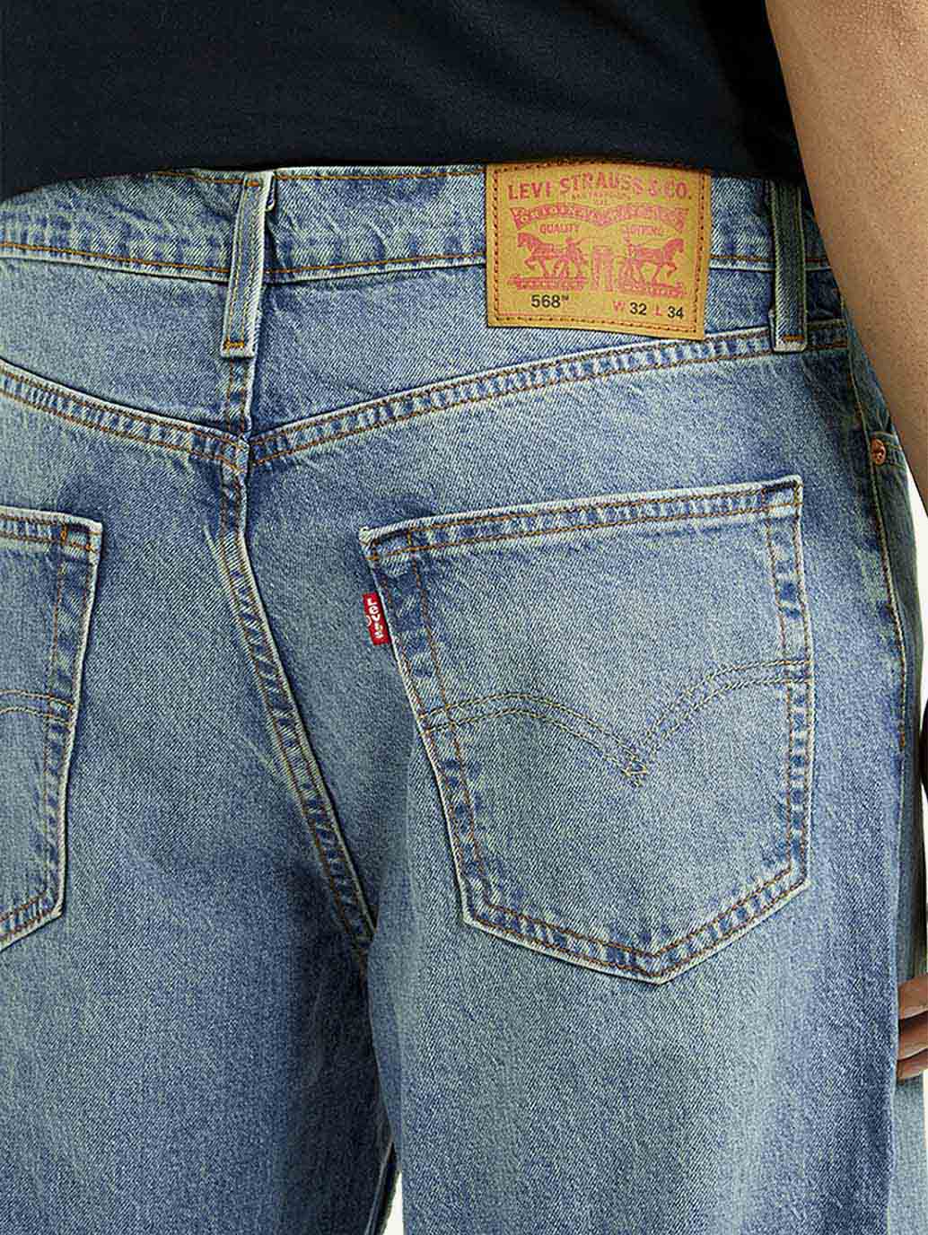 Men's 568 Light Blue Loose Fit Mid Rise Jeans - Image 5