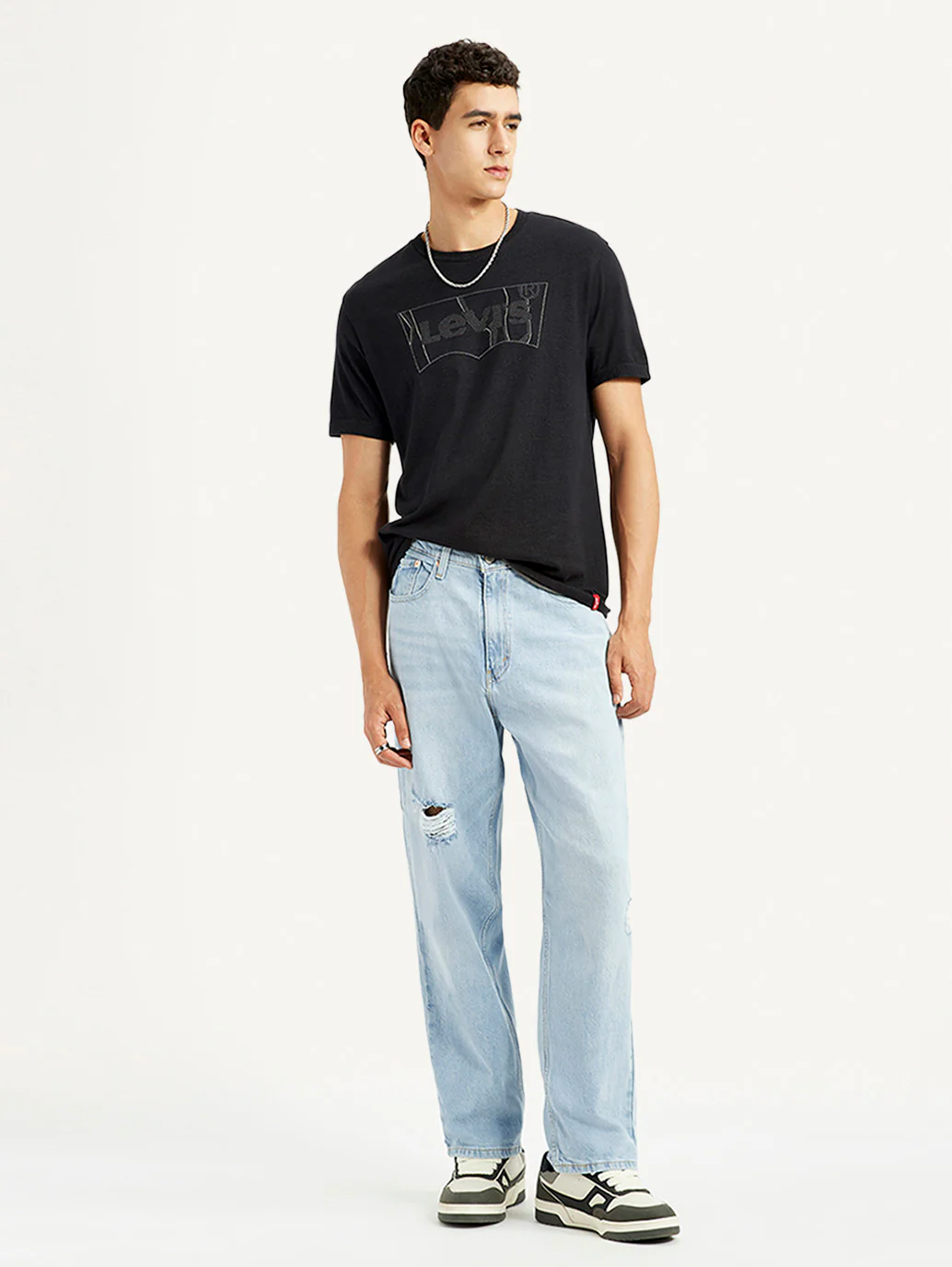 Men's 568 Light Blue Loose Fit Mid Rise Jeans