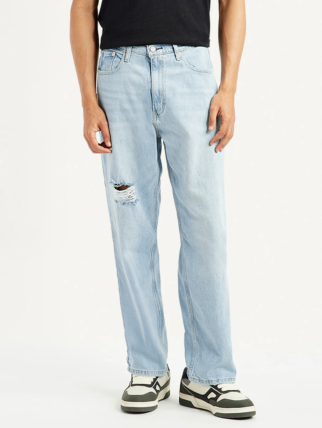 Men's 568 Light Blue Loose Fit Mid Rise Jeans - Image 5