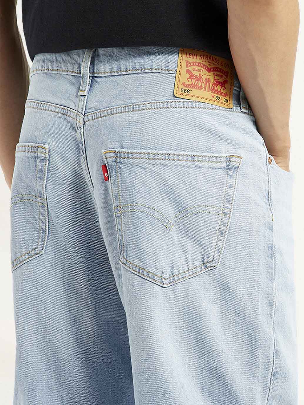 Men's 568 Light Blue Loose Fit Mid Rise Jeans - Image 6