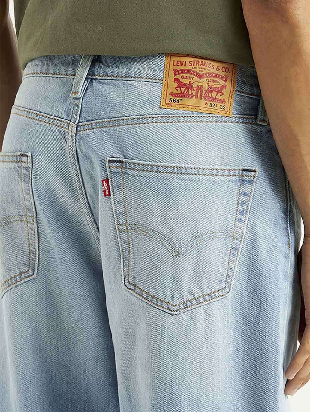 Men's 568 Light Blue Loose Fit Mid Rise Jeans - Image 3