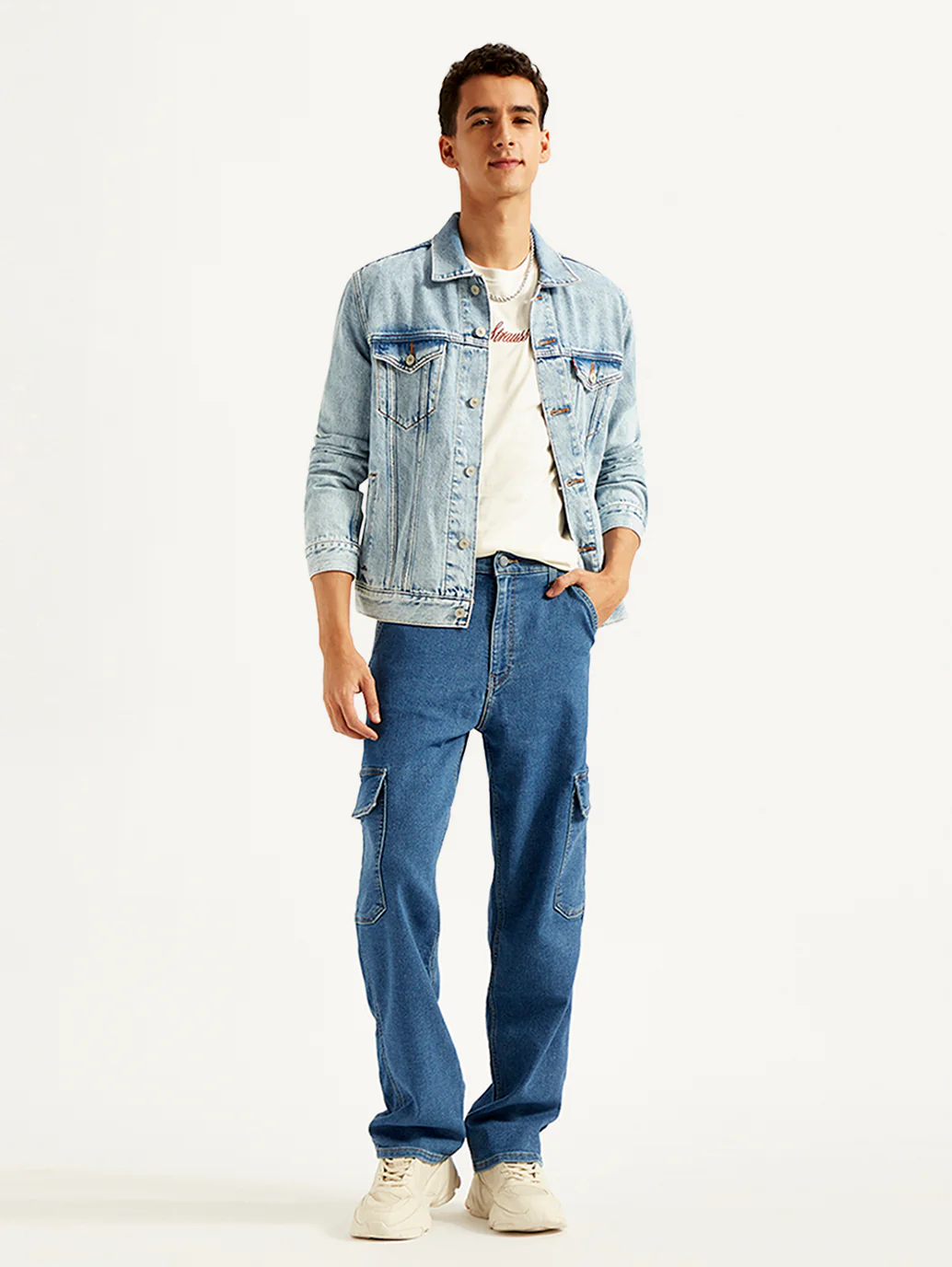 Men's 568 Blue Loose Fit Mid Rise Jeans - Image 3
