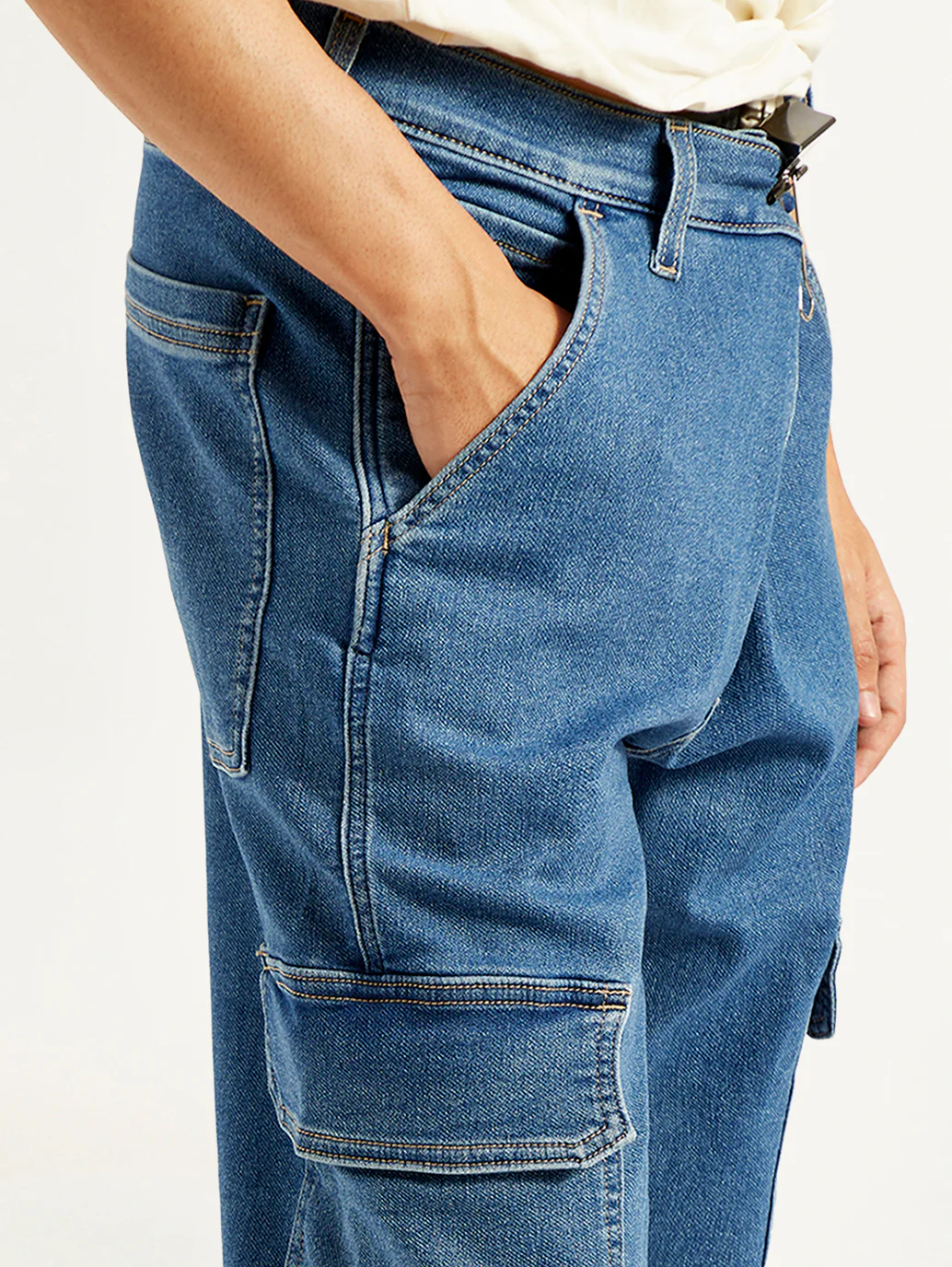 Men's 568 Blue Loose Fit Mid Rise Jeans - Image 7