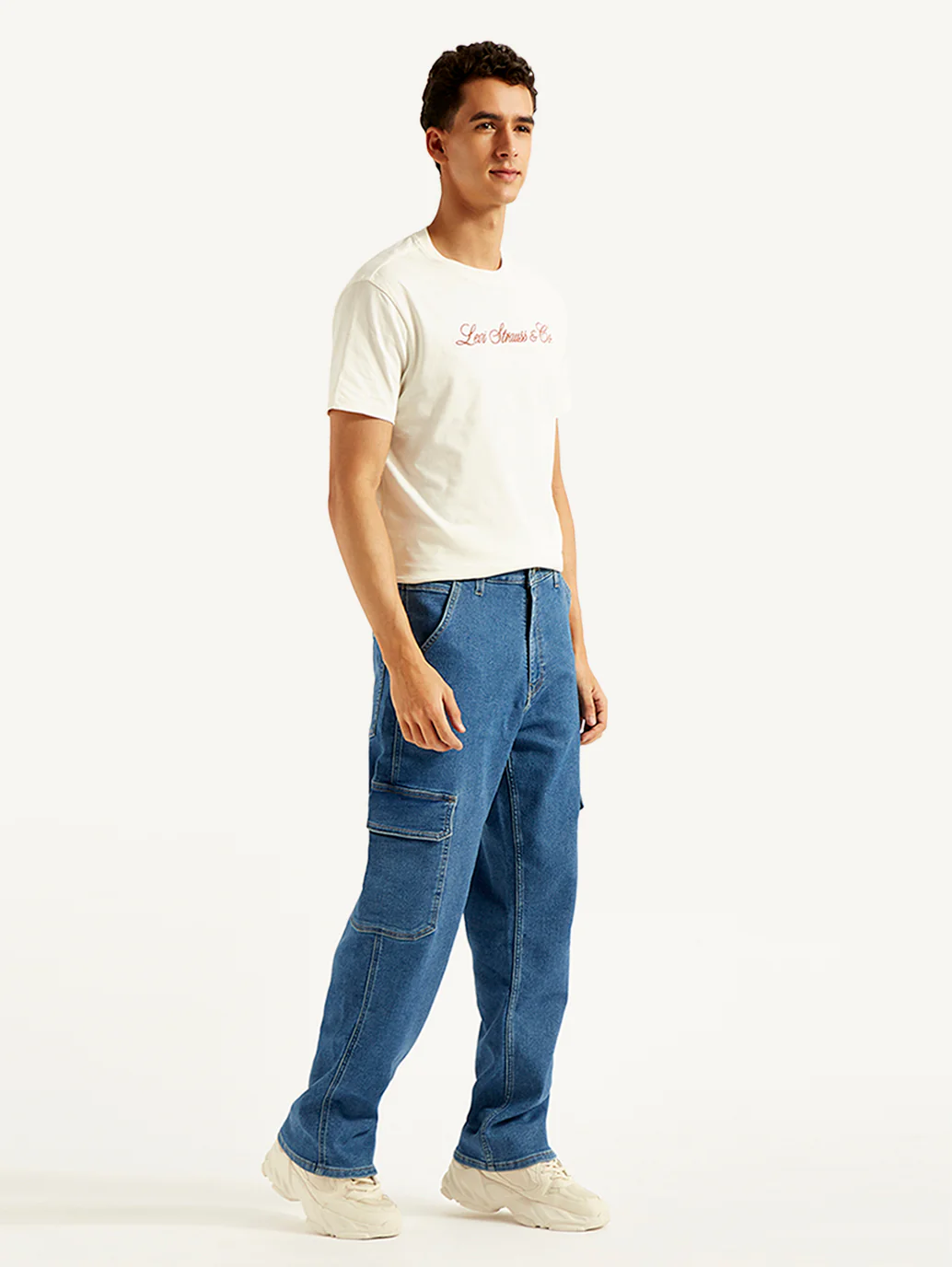 Men's 568 Blue Loose Fit Mid Rise Jeans - Image 8
