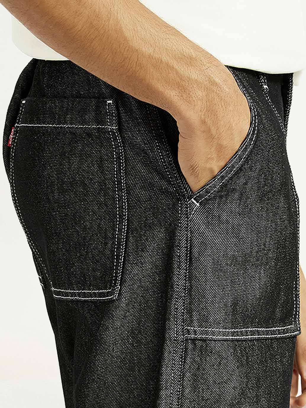 Men's 568 Black Loose Fit Mid Rise Jeans - Image 5