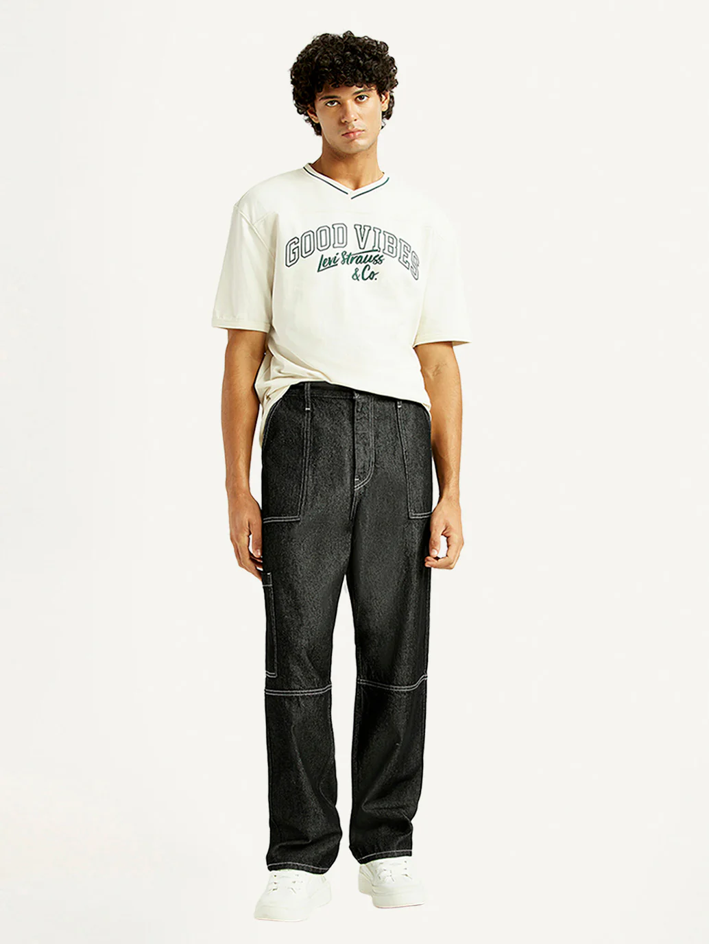 Men's 568 Black Loose Fit Mid Rise Jeans - Image 6