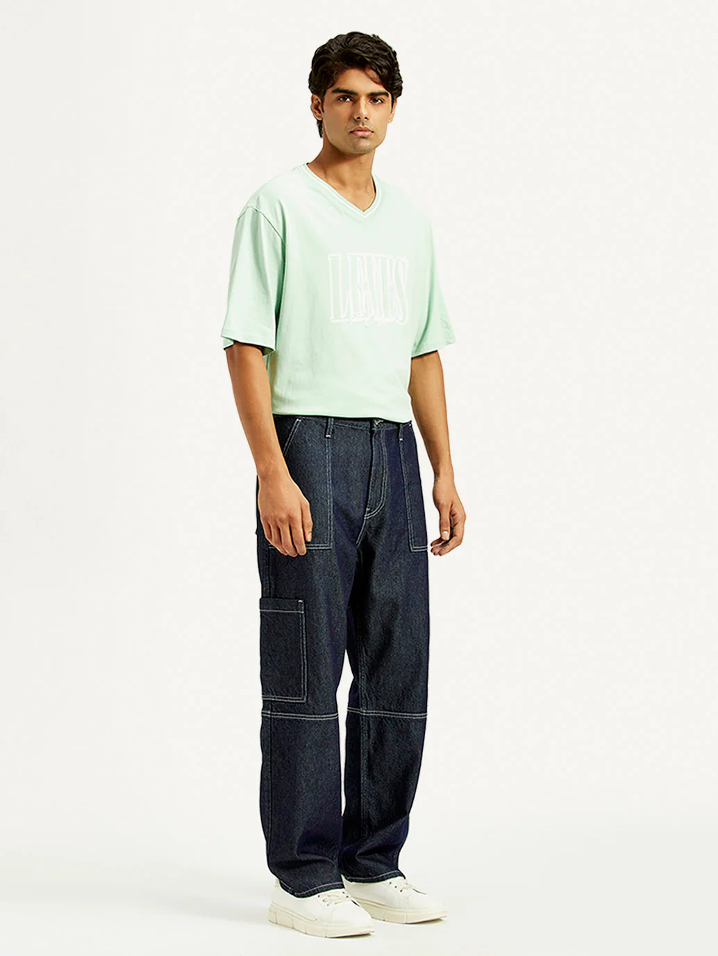 Men's 568 Dark Indigo Loose Fit Mid Rise Jeans - Image 8