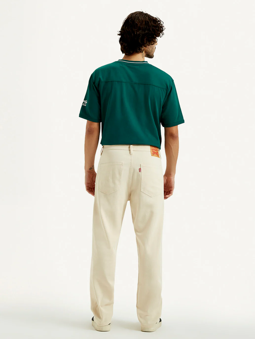 Men's 568 Beige Loose Fit Mid Rise Jeans - Image 3