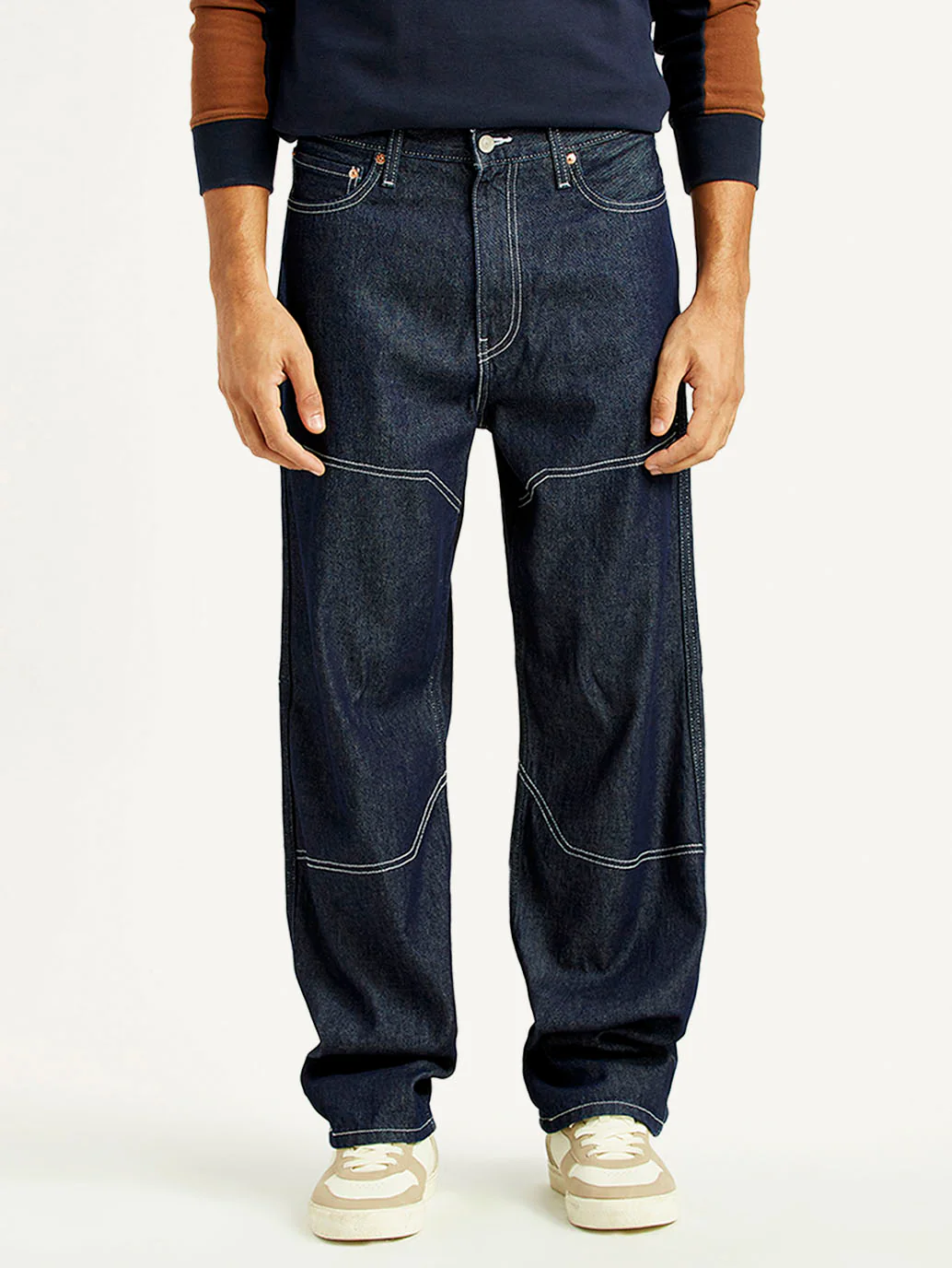 Men's 568 Dark Indigo Loose Fit Mid Rise Jeans - Image 3